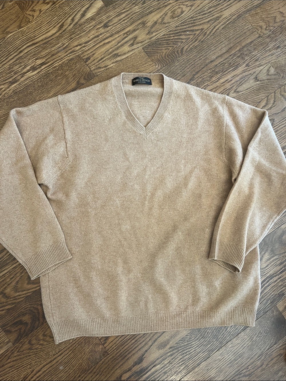 Mark & Spencer cashmere L neck Men's Sweater - Beige by